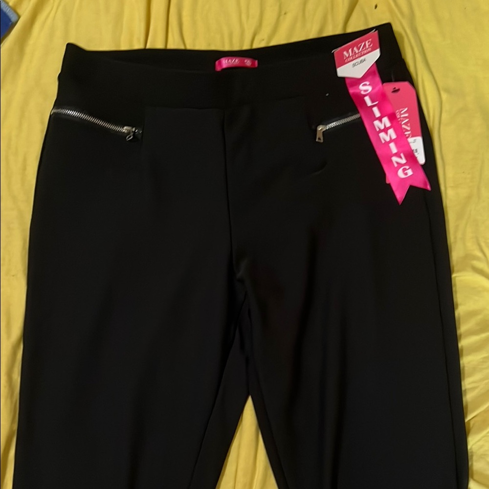 Maze Black Slimming Women's Trousers